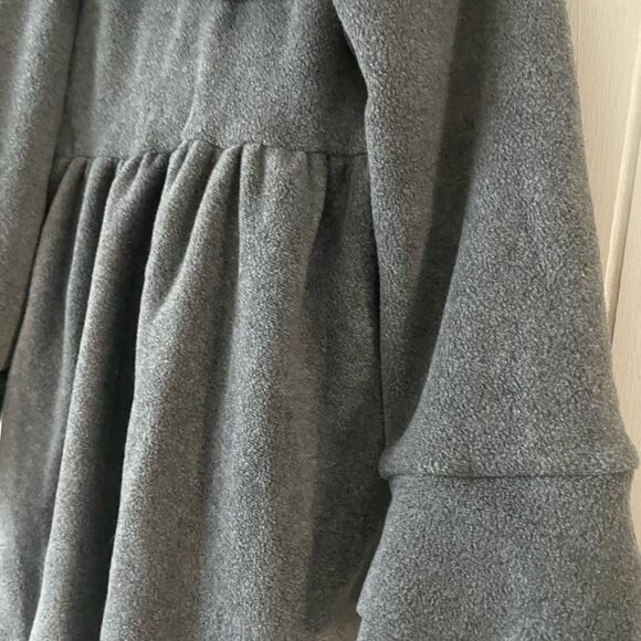 NWT Beautiful American Widgeon Gray Long Fleece Coat With Flowers Size 7 - Picture 7 of 10